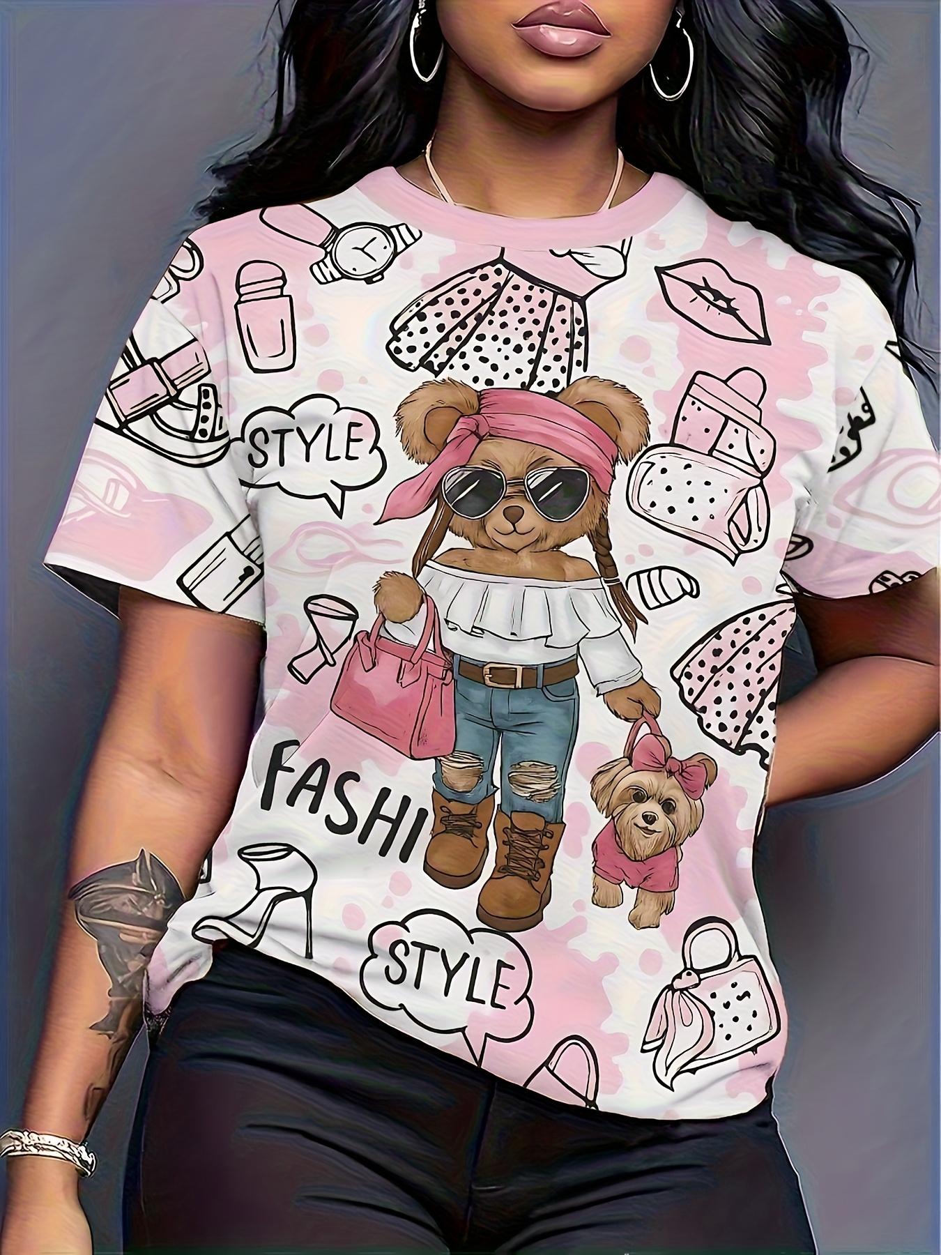A Stylish T-Shirt Featuring a Trendy Cartoon Bear Design for Women. in a Pink Color Palette. This Casual Short-Sleeve Top Is Perfect for Parties. Shop 3XL дубильна кора
A Stylish T-Shirt Featuring a Trendy Cartoon Bear Design for Women. in a Pink Color Palette. This Casual Short-Sleeve Top Is Perfect for Parties. Shop 3XL дубильна кора