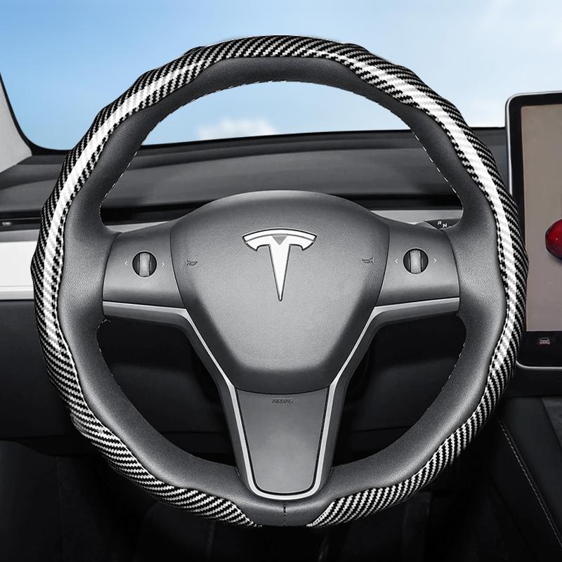 Suitable for Tesla Carbon Fiber Texture Steering Wheel Cover, Snap-On Wave-Shaped Sporty Design, Durable Protective Case Suitable for Model 3 Y S X
Suitable for Tesla Carbon Fiber Texture Steering Wheel Cover, Snap-On Wave-Shaped Sporty Design, Durable Protective Case Suitable for Model 3 Y S X