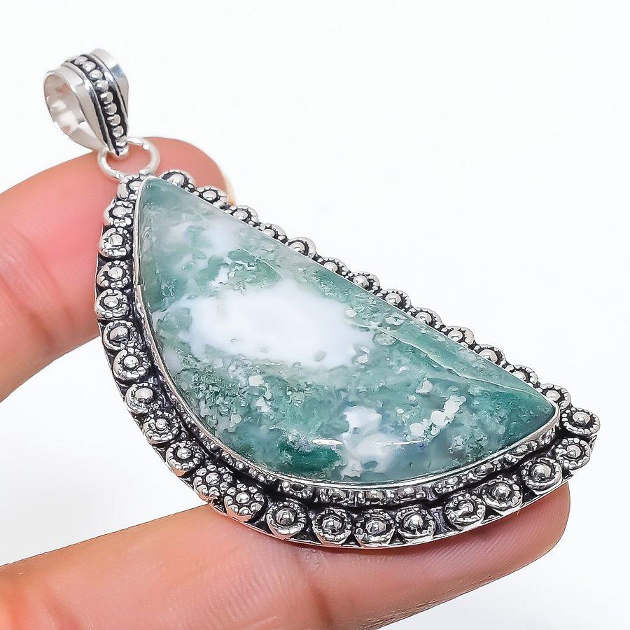 Moss Agate Gemstone Handmade 925 Steling Silver Jewelry Pendant 2.60 SU-9658
Moss Agate Gemstone Handmade 925 Steling Silver Jewelry Pendant 2.60 SU-9658