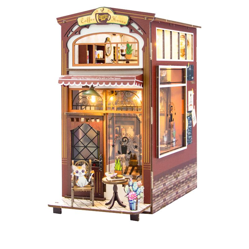 Retro Cat Coffee House DIY Wooden Book Nook Shelf Insert Miniatures Kits Bookshelf Home Bookend Decoration Adult Handmade Gifts
Retro Cat Coffee House DIY Wooden Book Nook Shelf Insert Miniatures Kits Bookshelf Home Bookend Decoration Adult Handmade Gifts