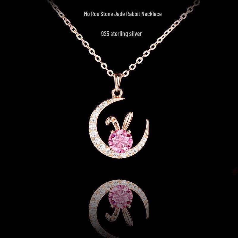 Women s Light Luxury S925 Silver Necklace with Pink Moissanite Rabbit Pendant - Jade Rabbit Zodiac Design S925 Silver
Women s Light Luxury S925 Silver Necklace with Pink Moissanite Rabbit Pendant - Jade Rabbit Zodiac Design S925 Silver