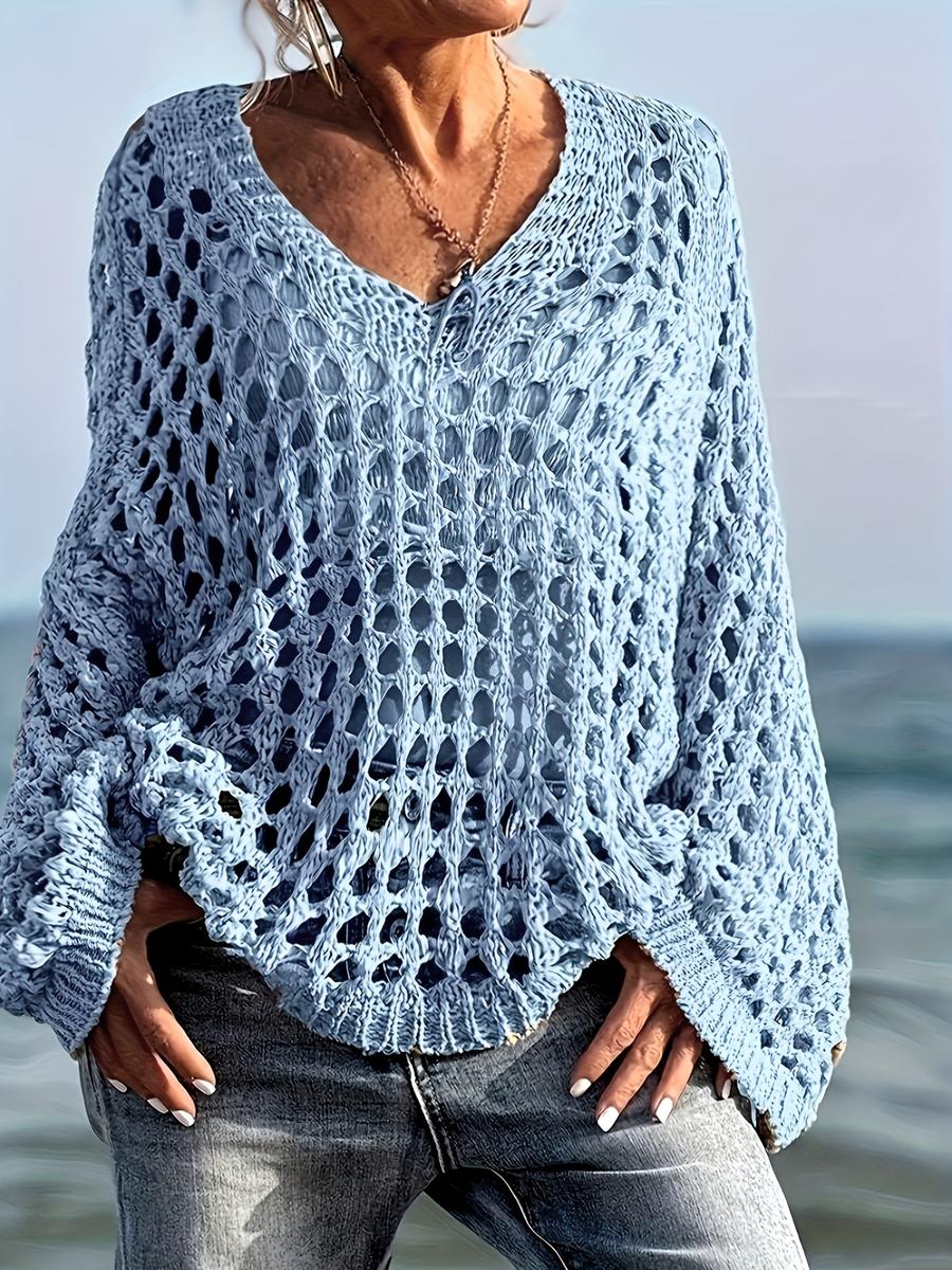 New Sexy Hollow Knit Sun Protection Shirt Summer Vacation Knit Top for Women Spring and Summer Outerwear Beach Cover-up Loose Top S світло-синій колір
New Sexy Hollow Knit Sun Protection Shirt Summer Vacation Knit Top for Women Spring and Summer Outerwear Beach Cover-up Loose Top S світло-синій колір