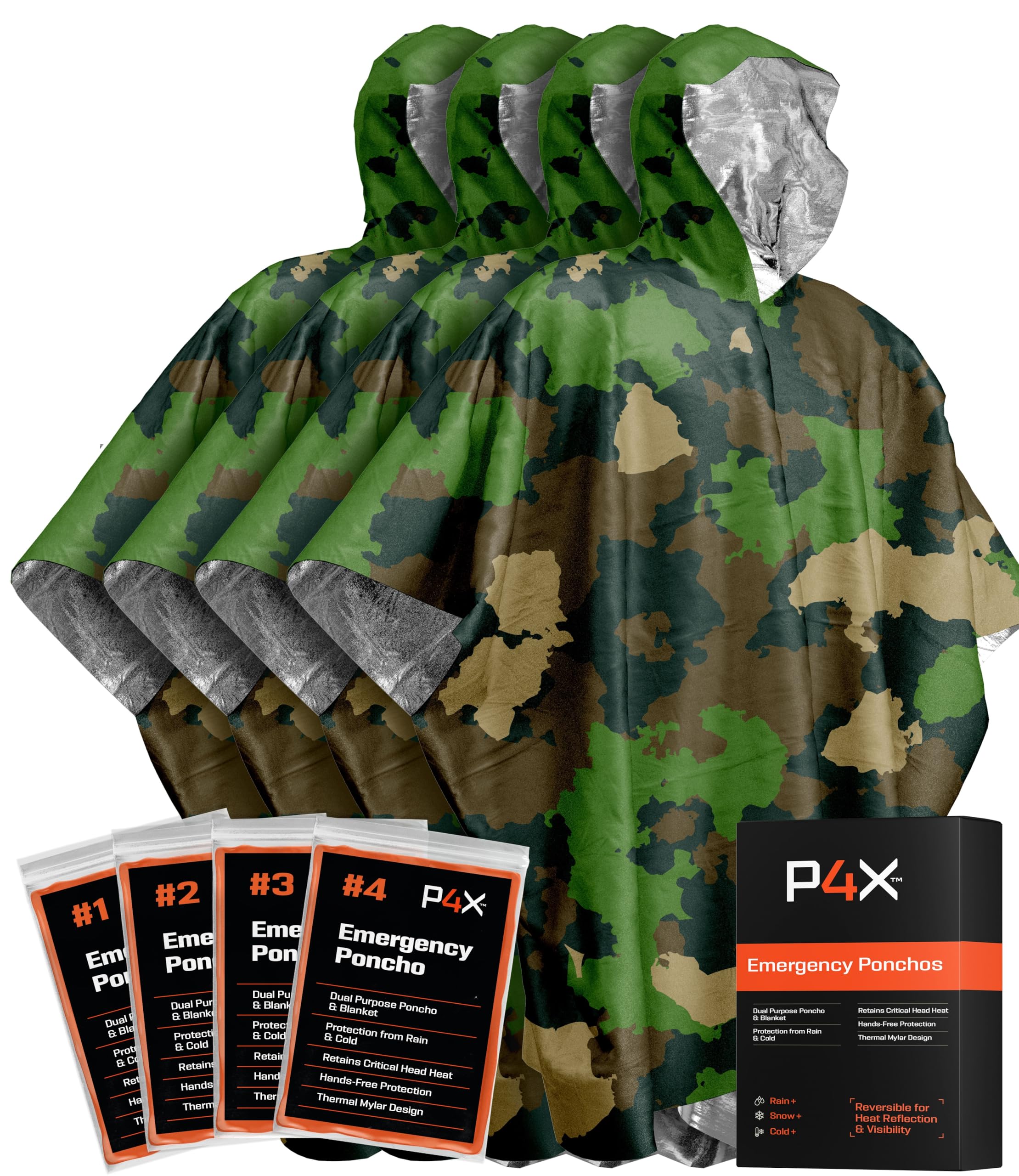 PREPARED4X Emergency Poncho with Mylar Blanket Liner Heavy Duty Waterproof Windproof Green Rain Poncho for Outdoor Camping Car Emergency Kit Thermal
PREPARED4X Emergency Poncho with Mylar Blanket Liner Heavy Duty Waterproof Windproof Green Rain Poncho for Outdoor Camping Car Emergency Kit Thermal
