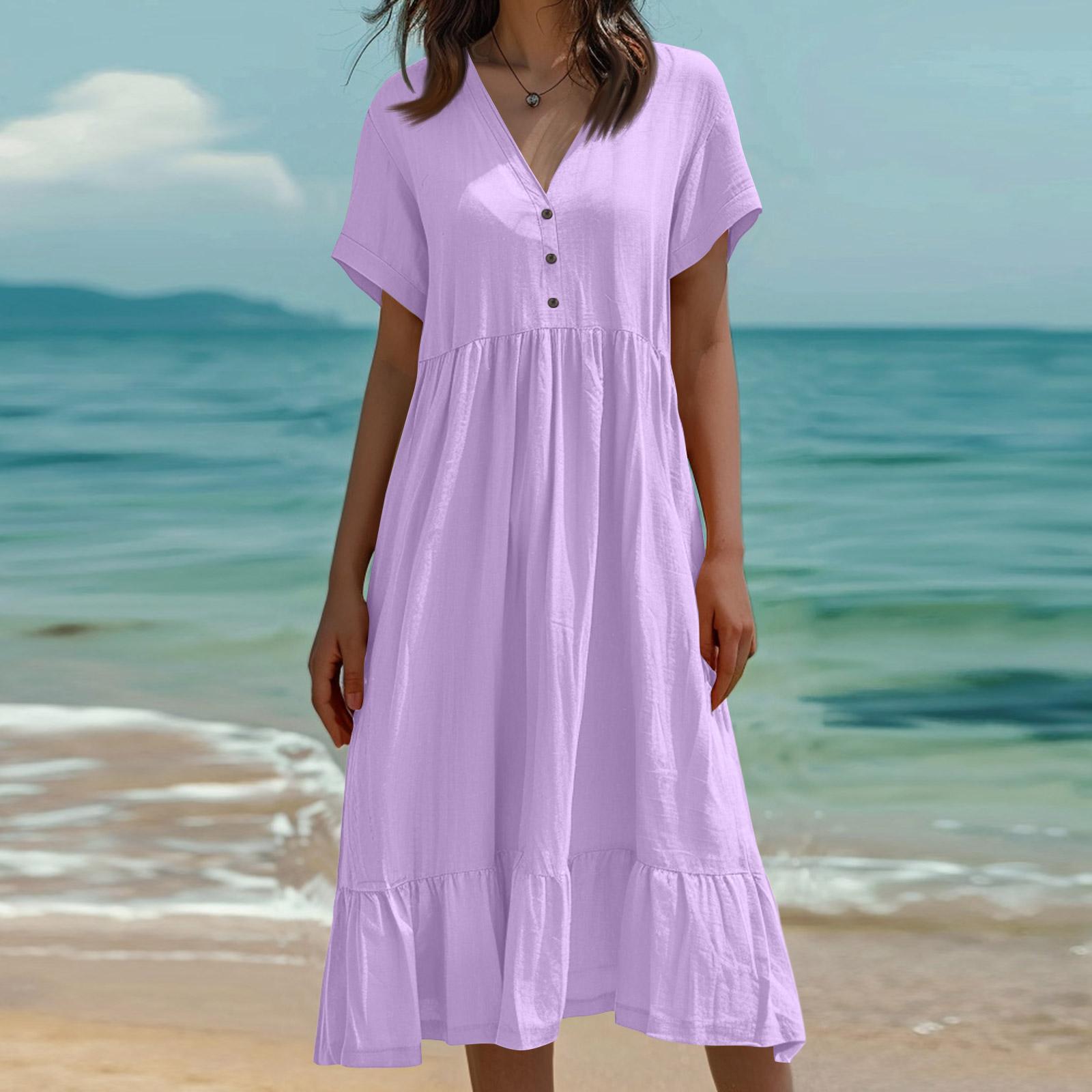 Omen s Fashion Color Short Sleeve Cotton Linen Patchwork Pleat Dress XXL
Omen s Fashion Color Short Sleeve Cotton Linen Patchwork Pleat Dress XXL