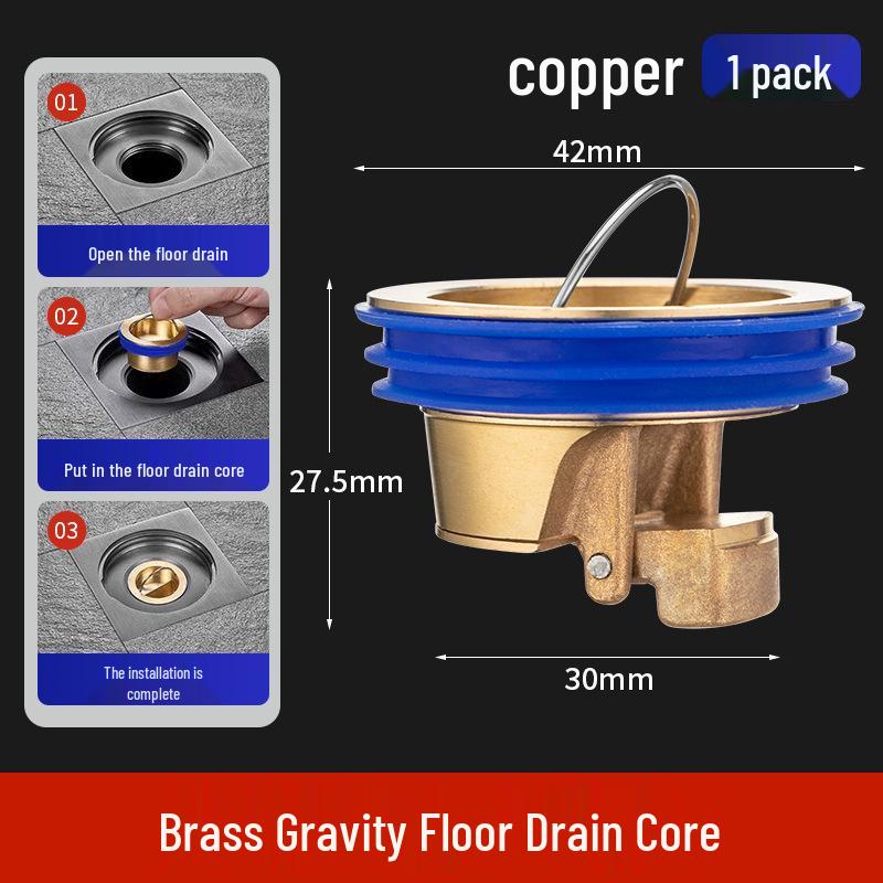 All-Copper Anti-Backflow Floor Drain with High-Efficiency Sewer Valve and Large Strainer.
All-Copper Anti-Backflow Floor Drain with High-Efficiency Sewer Valve and Large Strainer.