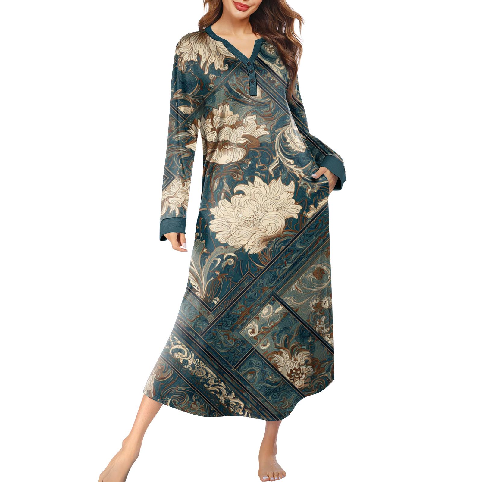 Women s Nightgown Long Loungewear V-neck Nightdress With Pockets XL коричневий
Women s Nightgown Long Loungewear V-neck Nightdress With Pockets XL коричневий