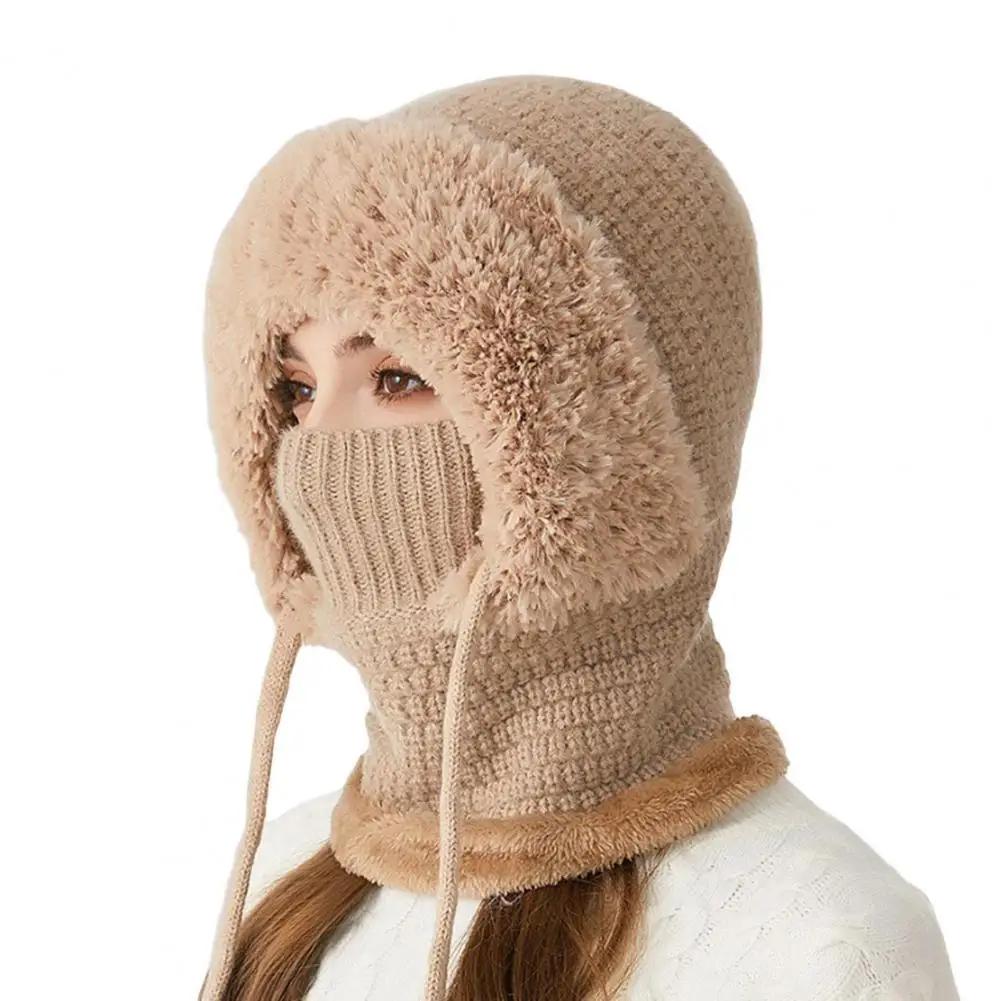 Women Winter Hat with Integrated Scarf Cold-proof Front Cover Thick Knitted Warm Solid Color Full Protection Outdoor Cycling Tra 56-59cm хакі
Women Winter Hat with Integrated Scarf Cold-proof Front Cover Thick Knitted Warm Solid Color Full Protection Outdoor Cycling Tra 56-59cm хакі
