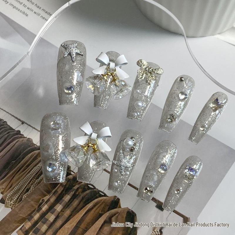 2025 High-End Crystal Bell Christmas Bow Snowflake Nail Art - Celebrity Style XS Model
2025 High-End Crystal Bell Christmas Bow Snowflake Nail Art - Celebrity Style XS Model