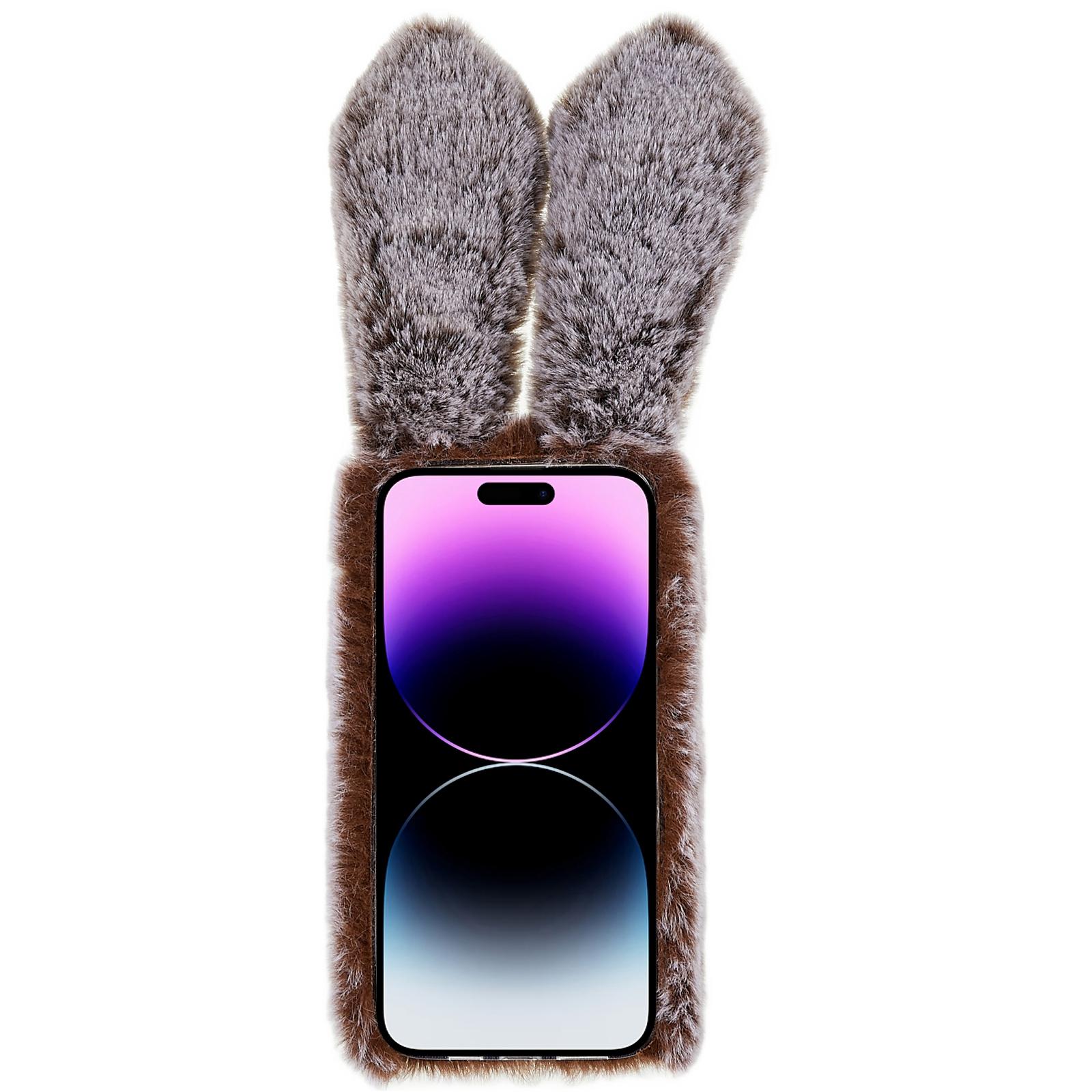 For iPhone 14 Pro Max Cute 3D Bunny Ears Furry Winter Warm Case Drop Resistant TPU Protective Phone Cover with Glitter Rhinestone Bowknot Brown
For iPhone 14 Pro Max Cute 3D Bunny Ears Furry Winter Warm Case Drop Resistant TPU Protective Phone Cover with Glitter Rhinestone Bowknot Brown