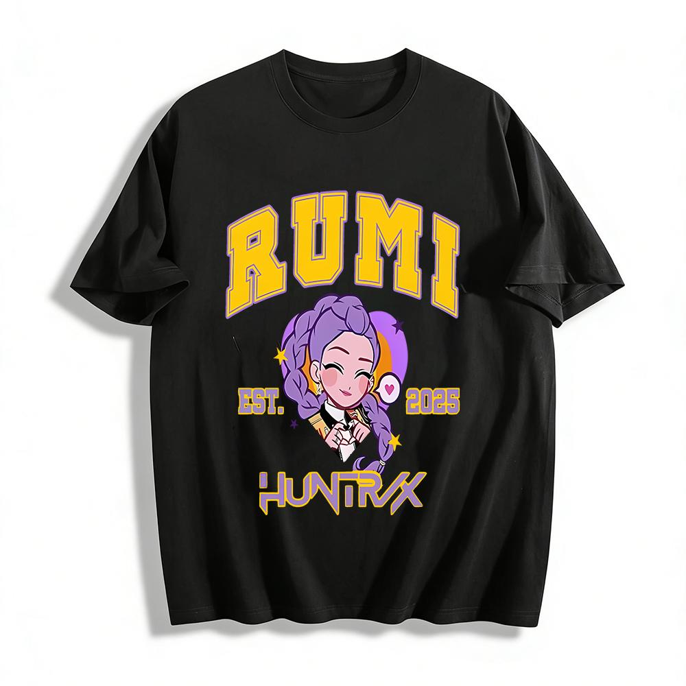 American College Style RUMI Heart Girl Print Casual T-shirt 2025 New HUNTRX Trendy Loose Top Pure cotton T-shirt XXS
American College Style RUMI Heart Girl Print Casual T-shirt 2025 New HUNTRX Trendy Loose Top Pure cotton T-shirt XXS