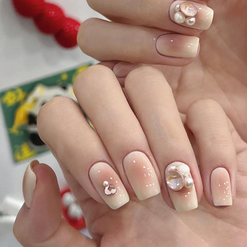 Chic and Sweet Pearl Crystal Blush Press-On Nails - Removable Nail Art Patches Gold-Plated Topcoat Glue
Chic and Sweet Pearl Crystal Blush Press-On Nails - Removable Nail Art Patches Gold-Plated Topcoat Glue