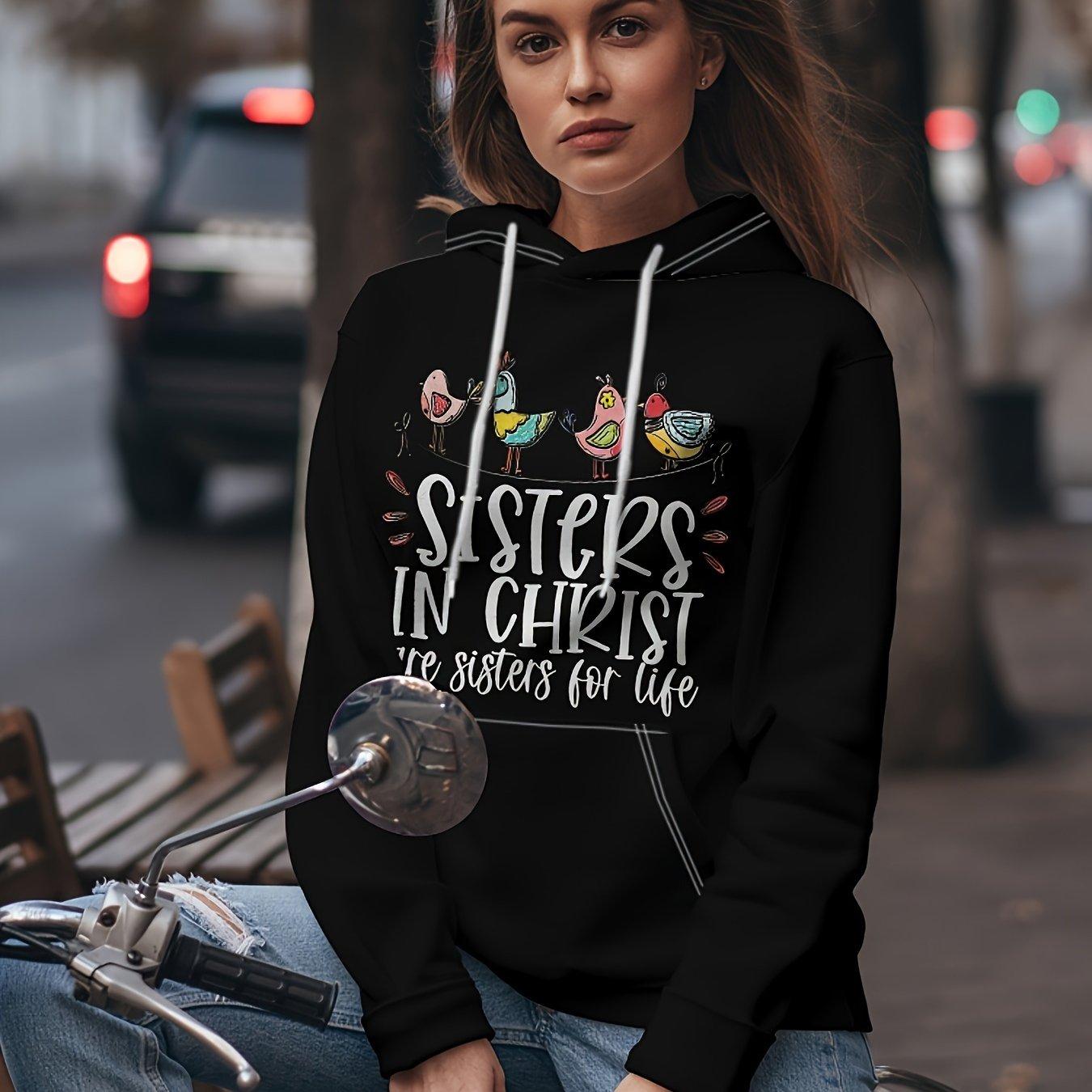 Letter & Bird Print Drawstring Hoodie Casual Long Sleeve Hooded Sweatshirt Women s Clothing
Letter & Bird Print Drawstring Hoodie Casual Long Sleeve Hooded Sweatshirt Women s Clothing