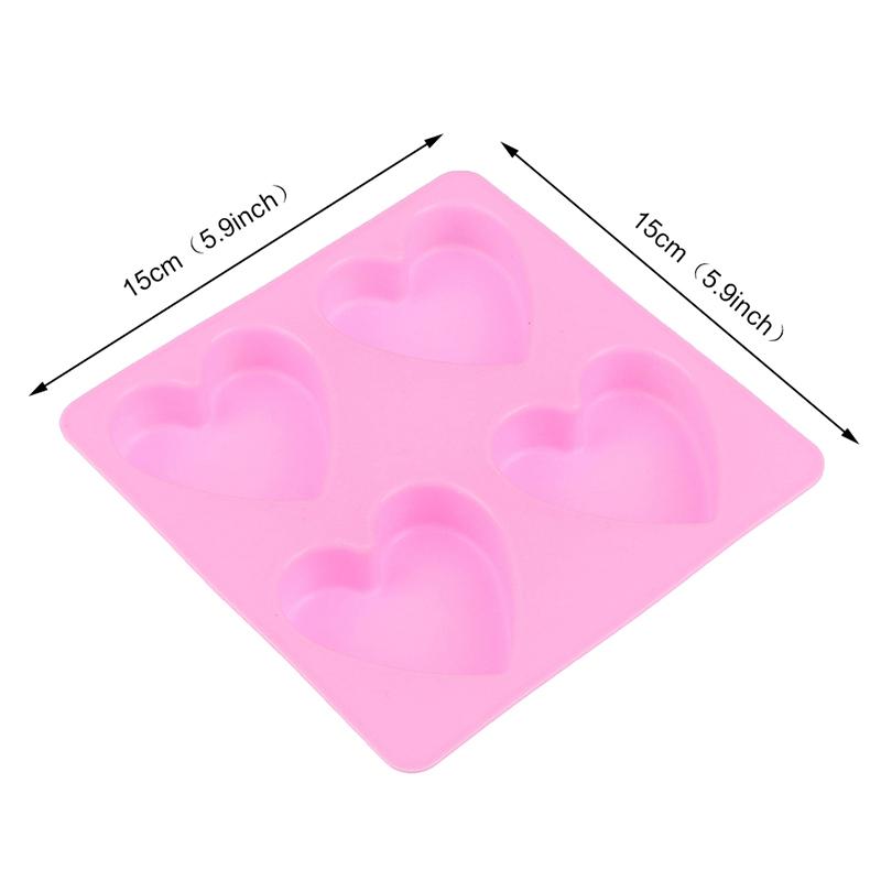 1Pcs 4 Cavity Handmade Silicone Soap Mold Heart 3d Craft Soap Making For Candle
1Pcs 4 Cavity Handmade Silicone Soap Mold Heart 3d Craft Soap Making For Candle