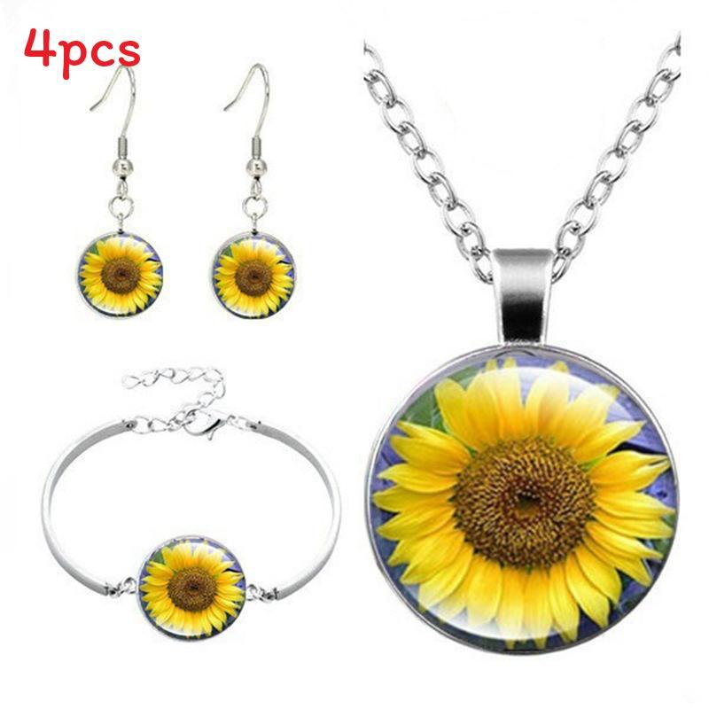 Vintage Sunflower Jewelry Set With Alloy Pendant Chain Earrings For Women
Vintage Sunflower Jewelry Set With Alloy Pendant Chain Earrings For Women