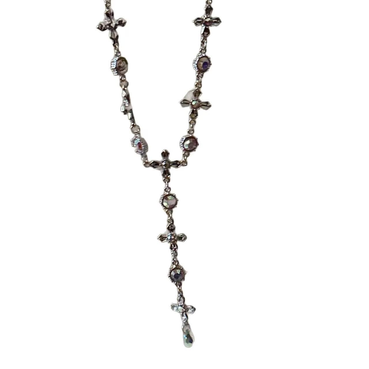 Tide cool colorful laser crystal cross Y word choker necklace female hottie niche personality collarbone chain accessories
Tide cool colorful laser crystal cross Y word choker necklace female hottie niche personality collarbone chain accessories