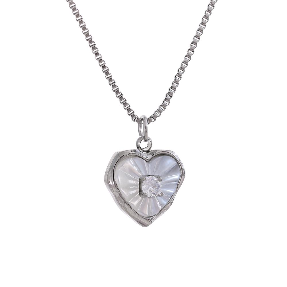 Yhpup Fashion Natural Shell Zircon Heart Love Necklace Chic Pendant Delicate Stainless Steel Stylish Valentine s Jewelry Gift
Yhpup Fashion Natural Shell Zircon Heart Love Necklace Chic Pendant Delicate Stainless Steel Stylish Valentine s Jewelry Gift