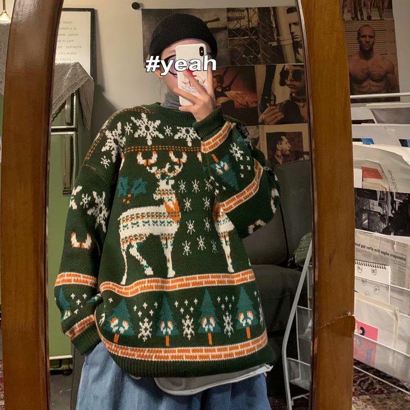 Мужской рождественский свитер крупной вязки - Зимнее пальто для пар в корейском стиле, свободного кроя XL зелёный
Мужской рождественский свитер крупной вязки - Зимнее пальто для пар в корейском стиле, свободного кроя XL зелёный