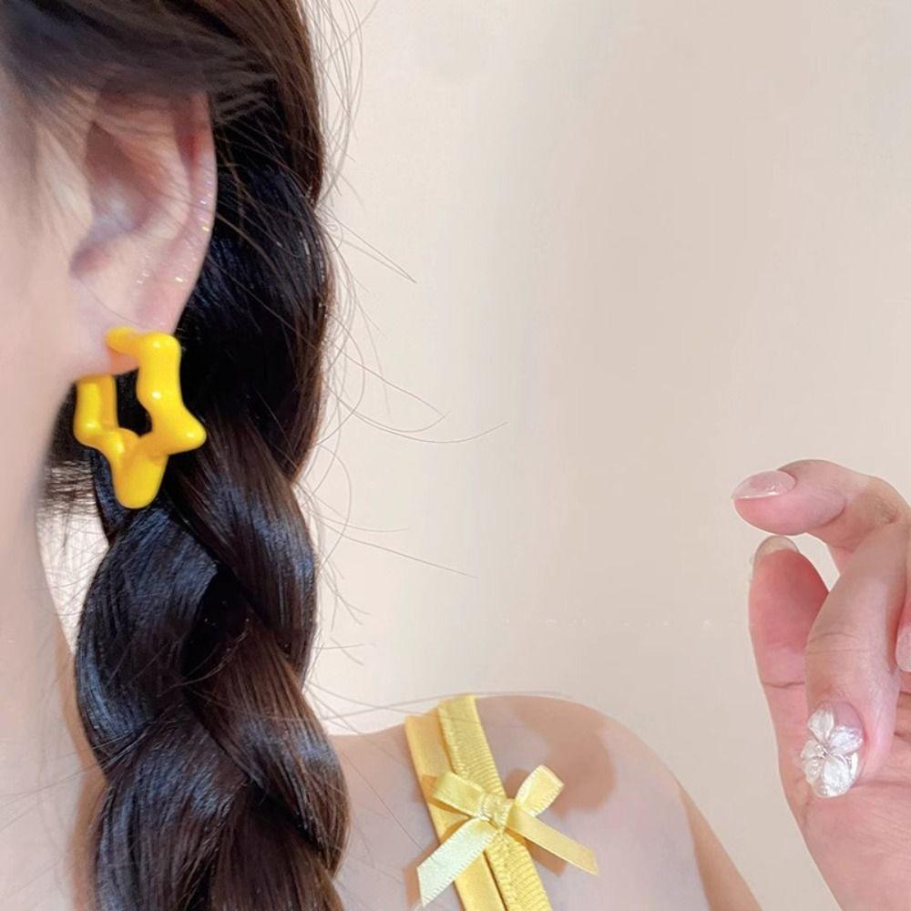 Acrylic Hollow Pentagram Earring Korean Style Hoop Ear Buckle Simple Colorful Star Earrings Girls
Acrylic Hollow Pentagram Earring Korean Style Hoop Ear Buckle Simple Colorful Star Earrings Girls