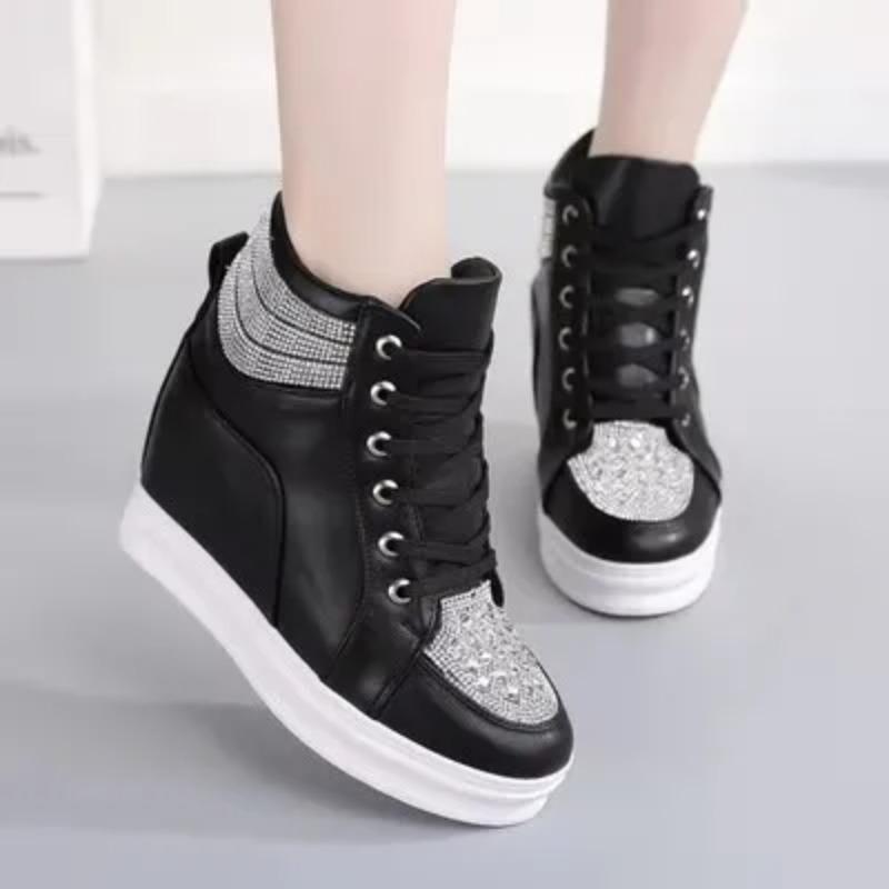 High White Shoes Women Platform Rhinestone Fashion Casual Shoes Wedge Heel Lady Leisure Sneakers Shoe 41EU/CN42 чорний
High White Shoes Women Platform Rhinestone Fashion Casual Shoes Wedge Heel Lady Leisure Sneakers Shoe 41EU/CN42 чорний