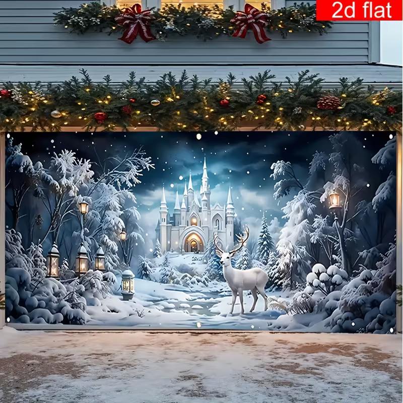 2D Winter Castle Garage Door Banner, Snowy Forest & White Reindeer Christmas Backdrop 47.2x31.5inch/120*80cm
2D Winter Castle Garage Door Banner, Snowy Forest & White Reindeer Christmas Backdrop 47.2x31.5inch/120*80cm