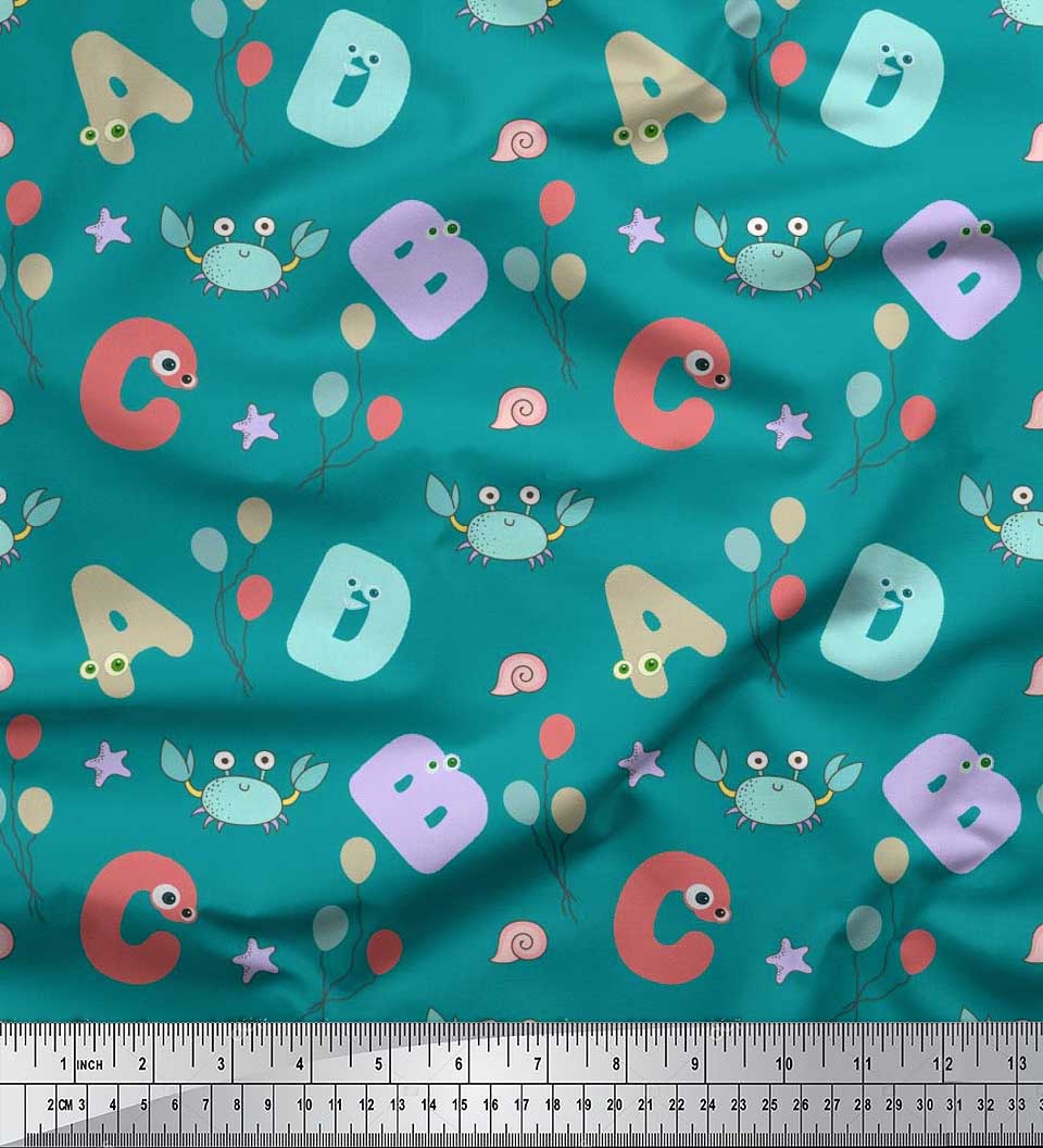 Японська креп-атласна тканина Soimoi Краби, повітряні кулі та алфавіти Дитяча декоративна тканина з принтом метр 42 дюйма 42 Inch Wide - Poly Crepe зелений
Японська креп-атласна тканина Soimoi Краби, повітряні кулі та алфавіти Дитяча декоративна тканина з принтом метр 42 дюйма 42 Inch Wide - Poly Crepe зелений