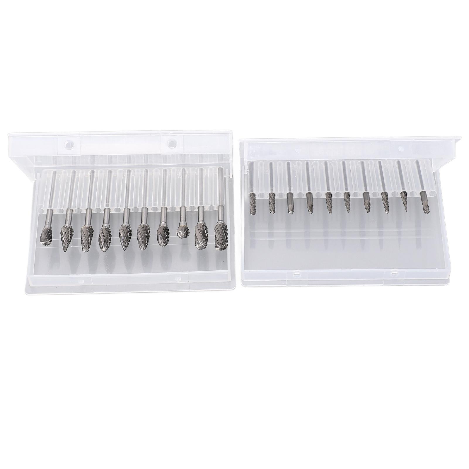 20Pcs Tungsten Carbide Carving Bits Double Cut Rotary Burr Set for DIY Woodworking Engraving
20Pcs Tungsten Carbide Carving Bits Double Cut Rotary Burr Set for DIY Woodworking Engraving