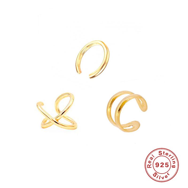 S925 Sterling Silver 3-Piece Set, Ear Clips, Double-Layer Without Ear Piercings, Trendy Lines, Couple Ear Buckles, Ear Jewelry, Simple Men And Women 925 silver
S925 Sterling Silver 3-Piece Set, Ear Clips, Double-Layer Without Ear Piercings, Trendy Lines, Couple Ear Buckles, Ear Jewelry, Simple Men And Women 925 silver