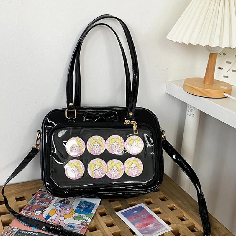 Japanese Cute Transparent Patent Leather Itabag Fashion Girls JK Shoulder Bag Student Personality Crossbody Bag Ita Bag Handbags
Japanese Cute Transparent Patent Leather Itabag Fashion Girls JK Shoulder Bag Student Personality Crossbody Bag Ita Bag Handbags