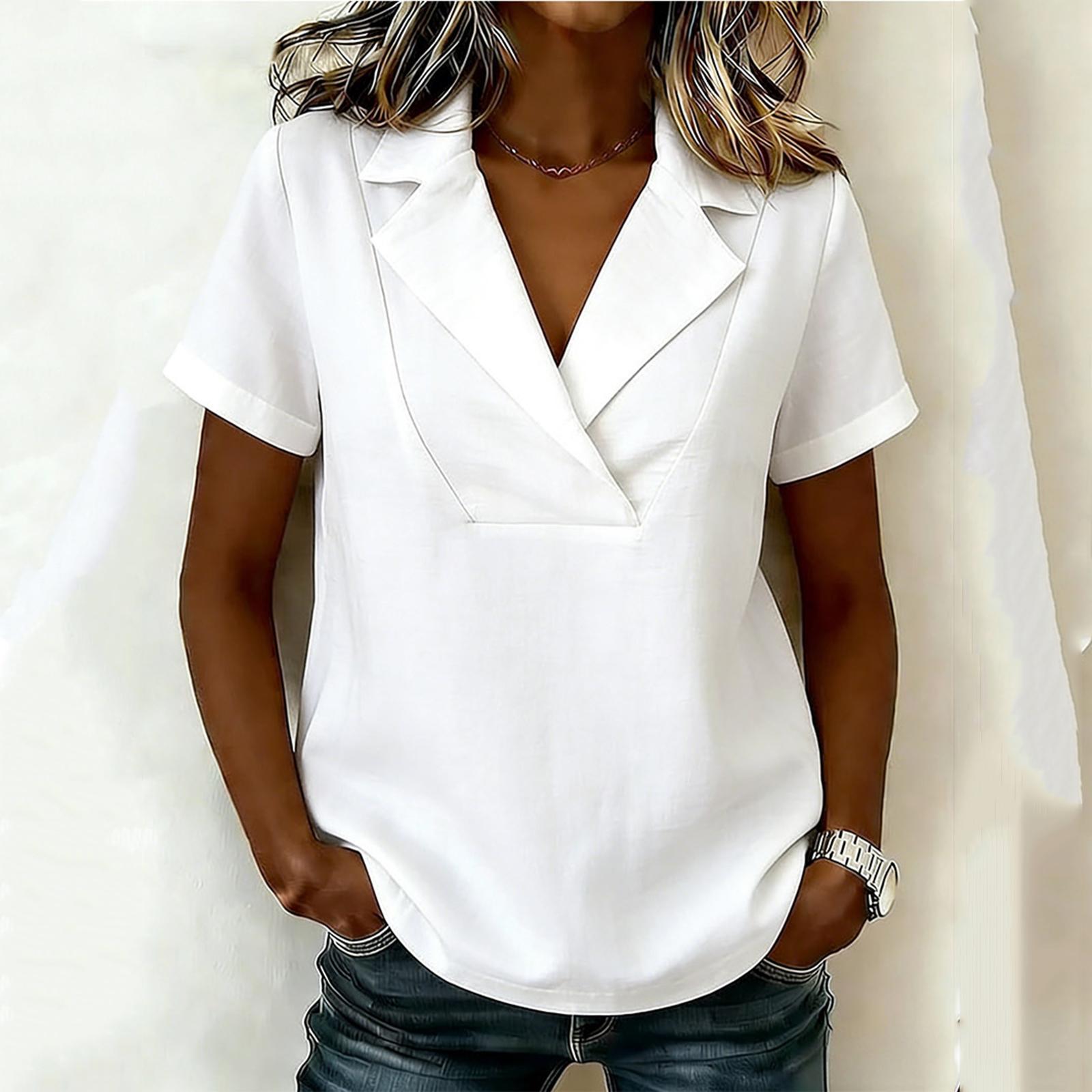 Women s Casual Shirt Loose V-neck Short-sleeved Turtleneck Top XL білий
Women s Casual Shirt Loose V-neck Short-sleeved Turtleneck Top XL білий