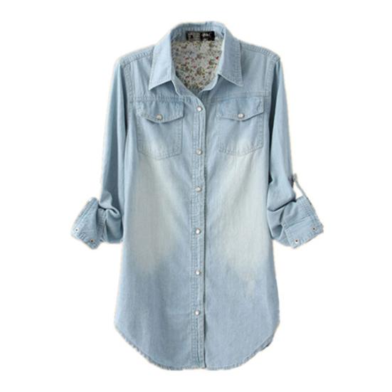 Женская рубашка, пальто, лацкан, длинный рукав, свободный крой, базовая джинсовая рубашка средней длины, верхняя одежда, стильная одежда с карманами 2XL светло-синий
Женская рубашка, пальто, лацкан, длинный рукав, свободный крой, базовая джинсовая рубашка средней длины, верхняя одежда, стильная одежда с карманами 2XL светло-синий