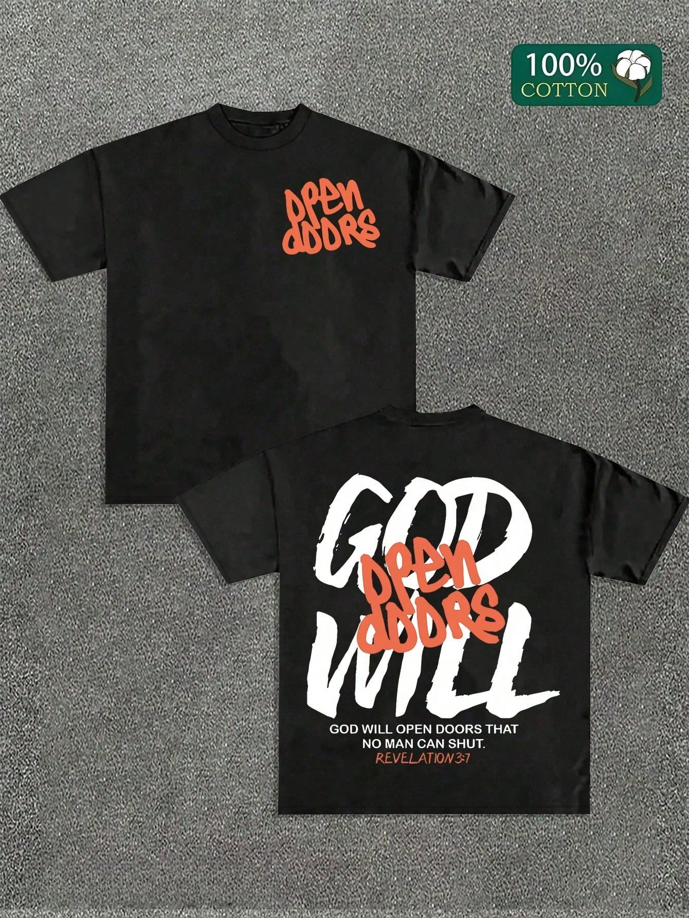 Men s God will open the door graphic cotton T-shirt, casual crew neck, short sleeves, for travel and casual wear 5XL різнокольоровий
Men s God will open the door graphic cotton T-shirt, casual crew neck, short sleeves, for travel and casual wear 5XL різнокольоровий