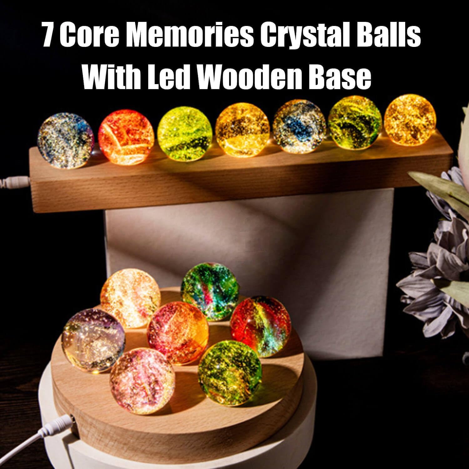 7 Core Memories Lamp, 7 Core Memories Crystal Balls with Led Wooden Base & Gift Box, 4cm/1.5in 3D Galaxy Glass Balls Night Light, Sleep Lamp Round
7 Core Memories Lamp, 7 Core Memories Crystal Balls with Led Wooden Base & Gift Box, 4cm/1.5in 3D Galaxy Glass Balls Night Light, Sleep Lamp Round