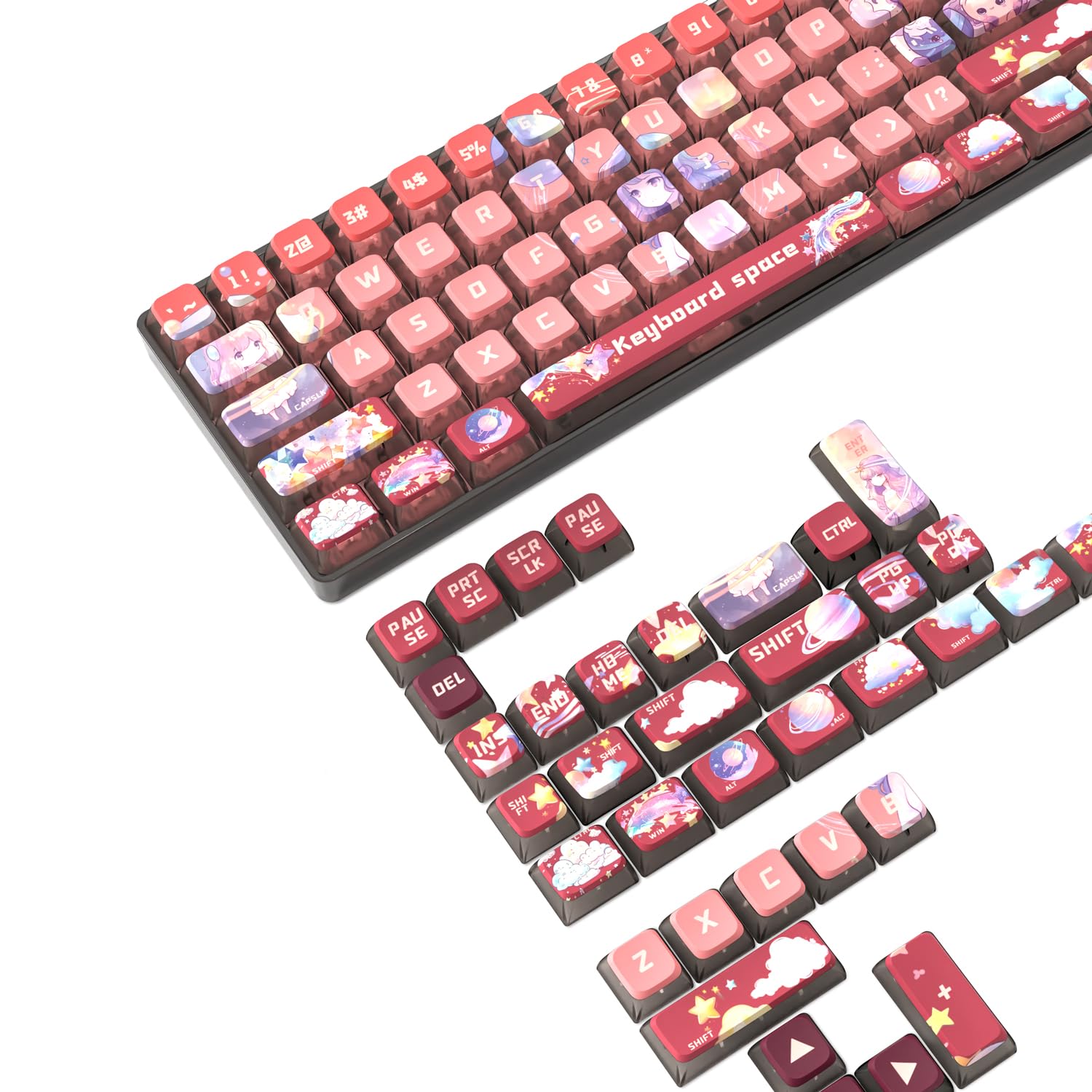Gaming Keycap Keytop PBT Translucent Sublimation Printing Heat Sublimation 120 Keys Red Cloud Full Key Compatible ASA Profile Keyboards Compatible
Gaming Keycap Keytop PBT Translucent Sublimation Printing Heat Sublimation 120 Keys Red Cloud Full Key Compatible ASA Profile Keyboards Compatible