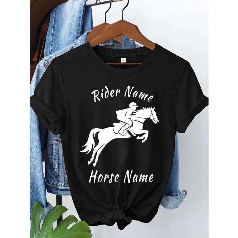 European sizesCustomizable Horseback Riding Graphic T-Shirt - Personalized Text, Black & White Design, Short Sleeve, Round Neck 4XL чорний
European sizesCustomizable Horseback Riding Graphic T-Shirt - Personalized Text, Black & White Design, Short Sleeve, Round Neck 4XL чорний