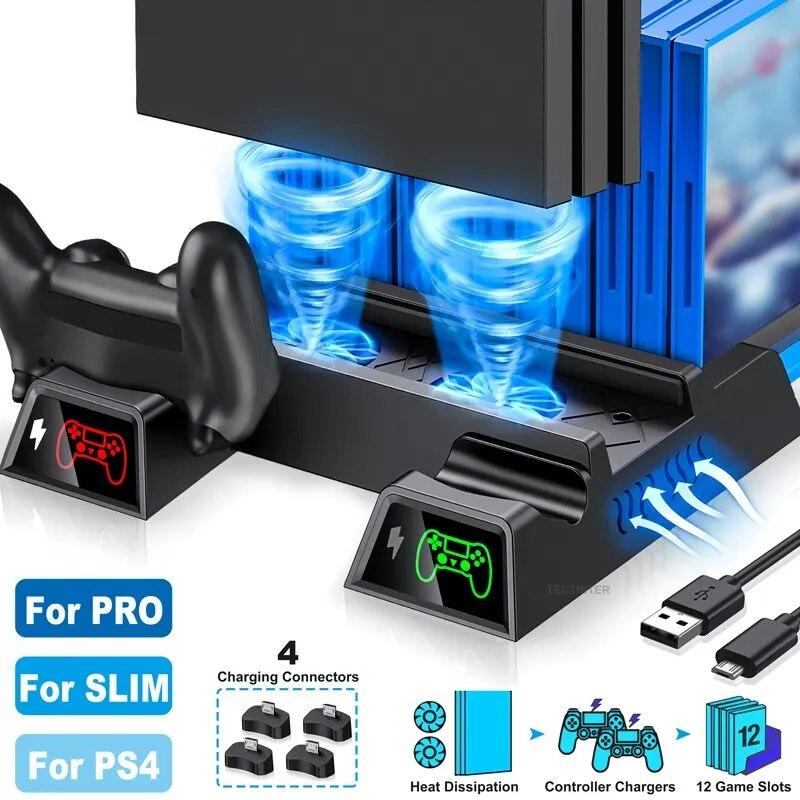 Вертикальная подставка для PS4/PS4 Slim/PS4 Pro, светодиодный охлаждающий вентилятор, зарядное устройство с двумя контроллерами, зарядная станция для аксессуаров SONY Playstation4
Вертикальная подставка для PS4/PS4 Slim/PS4 Pro, светодиодный охлаждающий вентилятор, зарядное устройство с двумя контроллерами, зарядная станция для аксессуаров SONY Playstation4