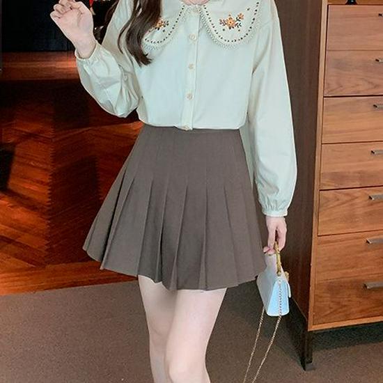 2026 Chic French Embroidery Doll Collar Long Sleeve Shirt for Women - Slimming, Stylish Spring/Autumn Top S
2026 Chic French Embroidery Doll Collar Long Sleeve Shirt for Women - Slimming, Stylish Spring/Autumn Top S