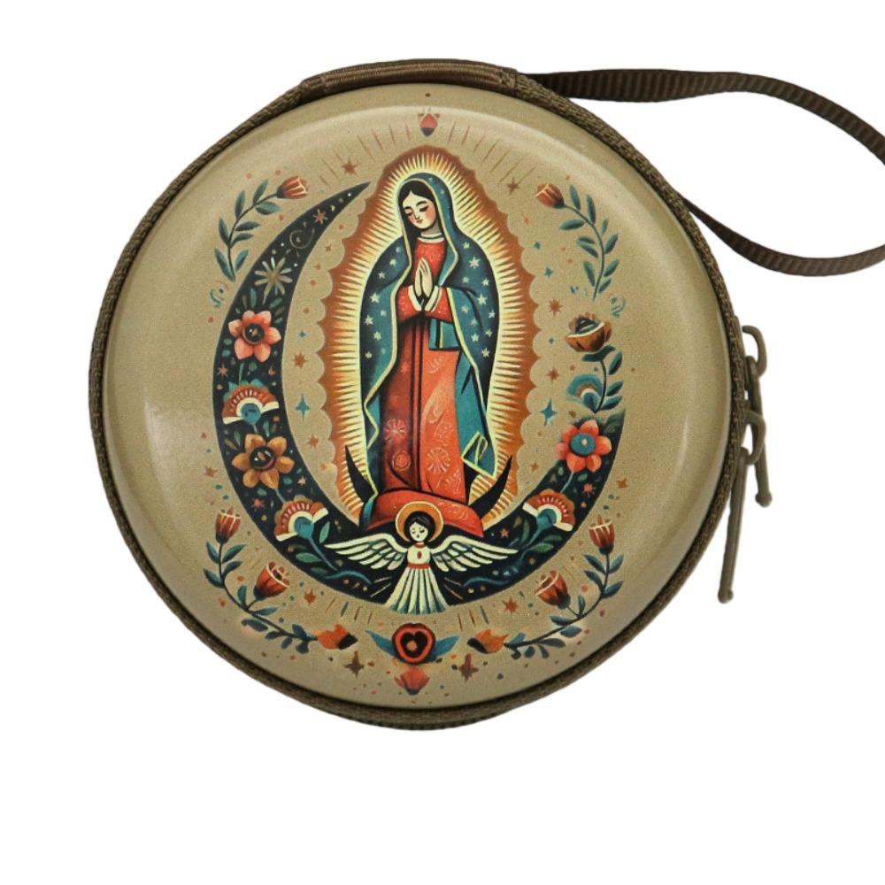 Virgin Mary Prayer Rosary Storage Bag Iron Artwork Zippered Religious Jewelry Box round Elegant Christian Gift
Virgin Mary Prayer Rosary Storage Bag Iron Artwork Zippered Religious Jewelry Box round Elegant Christian Gift