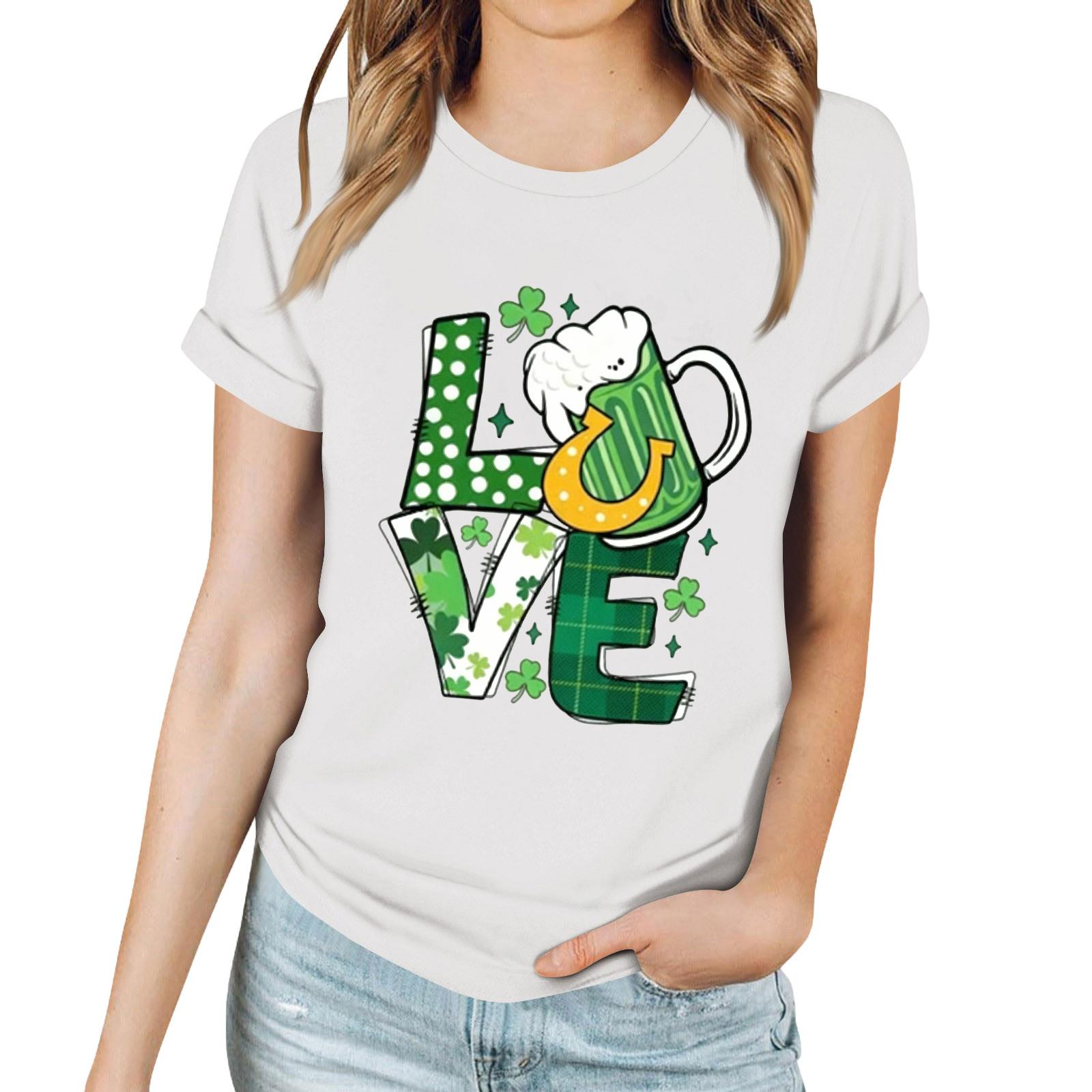 Women s Casual Saint Patrick Print T-Shirt Round Neck Pullover Short Sleeve Top XL білий
Women s Casual Saint Patrick Print T-Shirt Round Neck Pullover Short Sleeve Top XL білий