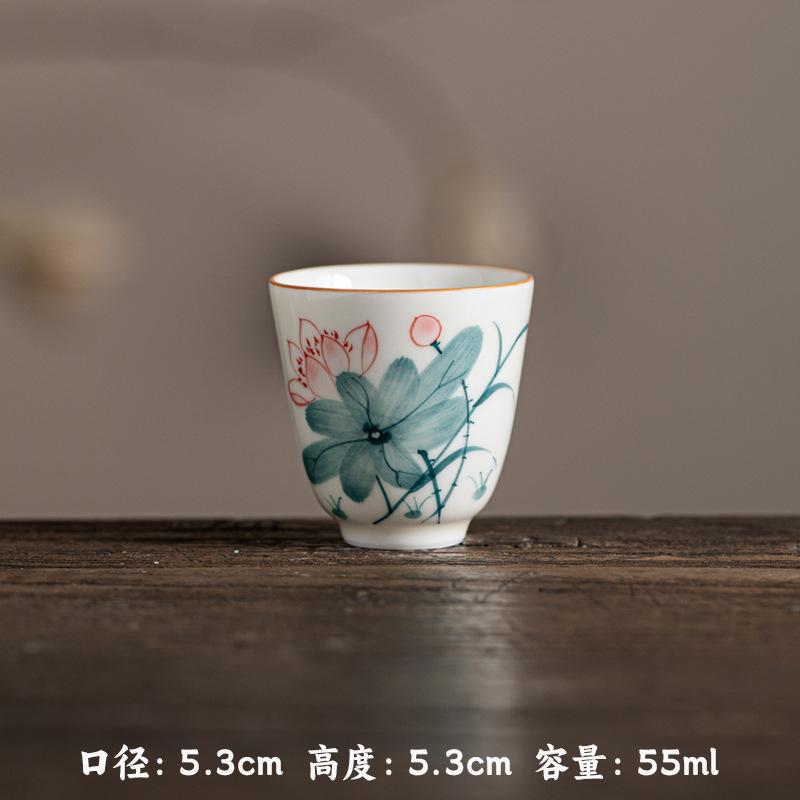Honey Glazed Underglaze Hand Painted Ceramic Tea Cup with Lotus Bamboo Orchid Fishing Scene Aroma Concentrating Cup 55ml
Honey Glazed Underglaze Hand Painted Ceramic Tea Cup with Lotus Bamboo Orchid Fishing Scene Aroma Concentrating Cup 55ml