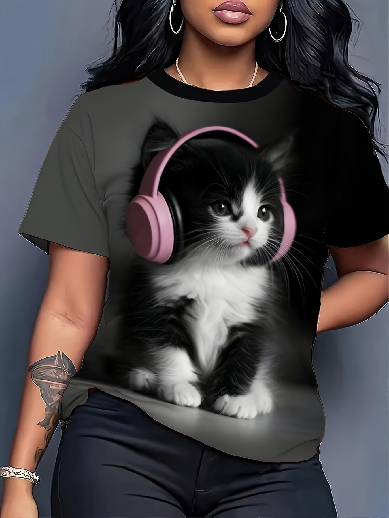 Women S Cute Black And White Cat Wearing Pink Headphones Print T-Shirt- Adorable Pet-Themed Loose-Fitting Short-Sleeve Top. a Favorite Among Cat Lover 3XL дубильна кора
Women S Cute Black And White Cat Wearing Pink Headphones Print T-Shirt- Adorable Pet-Themed Loose-Fitting Short-Sleeve Top. a Favorite Among Cat Lover 3XL дубильна кора