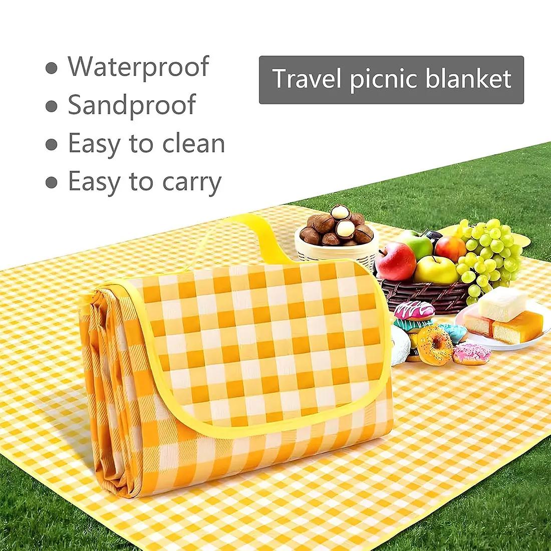 Outdoor picnic mat, camping blanket, oversized beach blanket, portable travel blanket, for use on park lawns жёлтый
Outdoor picnic mat, camping blanket, oversized beach blanket, portable travel blanket, for use on park lawns жёлтый