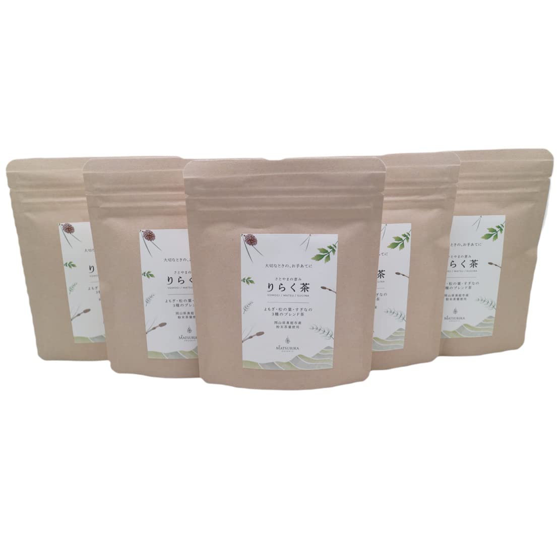 MATSURIKA Riraku Tea Pine Domestic Powder Blend 50g (Mugwort, Leaf, Sugina, Pesticide-Free Tea) (5)
MATSURIKA Riraku Tea Pine Domestic Powder Blend 50g (Mugwort, Leaf, Sugina, Pesticide-Free Tea) (5)