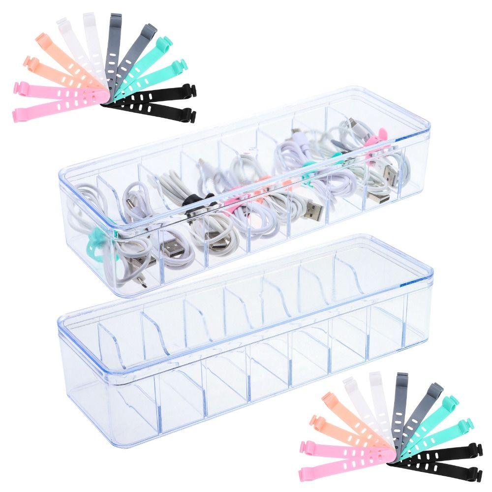2 PCS with Lid Cable Organizer Boxes with 24pcs Wire Ties Electronics Organizer Home Office
2 PCS with Lid Cable Organizer Boxes with 24pcs Wire Ties Electronics Organizer Home Office