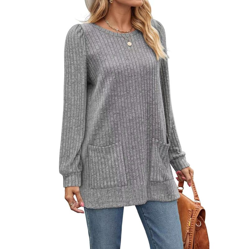 2025 Pocket Top Loose Casual Bubble Sleeve T-shirt Grey S
2025 Pocket Top Loose Casual Bubble Sleeve T-shirt Grey S