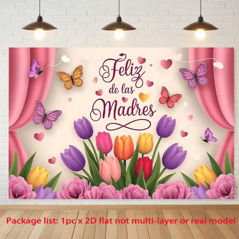 2D Pink Curtain & Tulip Feliz de las Madres Photo Booth Background 47.2x31.5inch/120*80cm
2D Pink Curtain & Tulip Feliz de las Madres Photo Booth Background 47.2x31.5inch/120*80cm