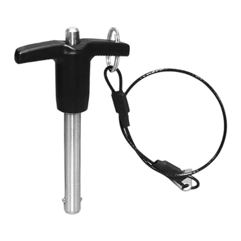Stainless Steel Ball Locking Pin with Lanyard Cable Quick Insertion Pin T Handle Quick Release Pin with Push Button 4 by 10
Stainless Steel Ball Locking Pin with Lanyard Cable Quick Insertion Pin T Handle Quick Release Pin with Push Button 4 by 10