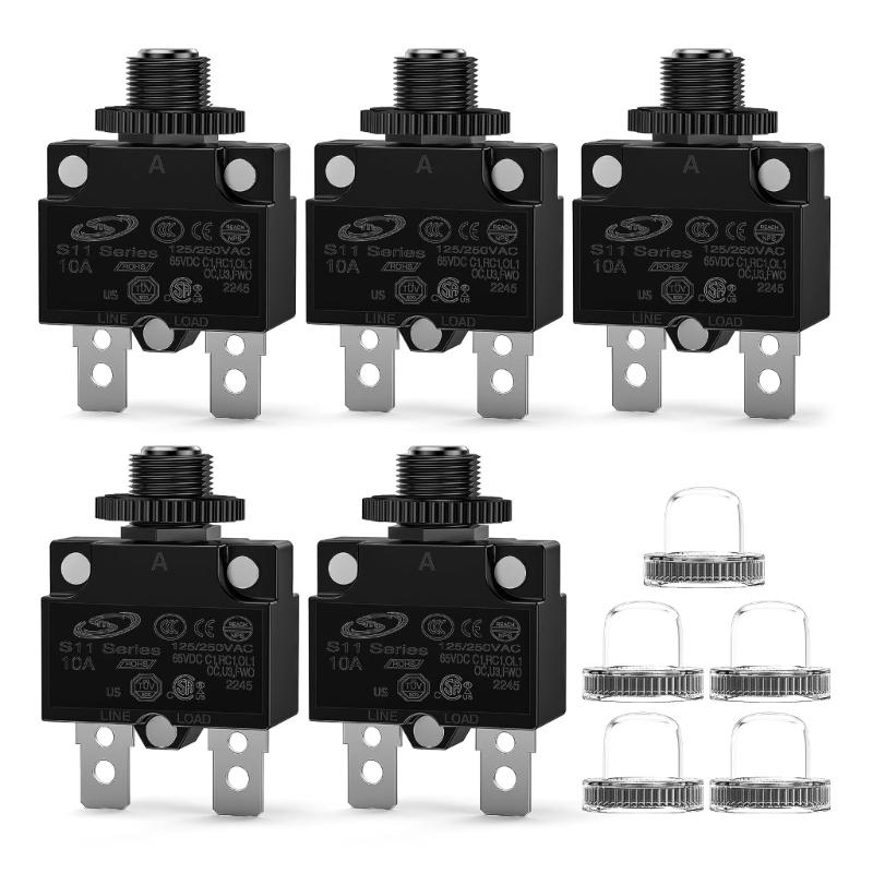 5A/10A/15A/20A Circuit Breaker with Waterproof Cover Thermal Switch Overload Protector Push Button Reset Thermal Switch
5A/10A/15A/20A Circuit Breaker with Waterproof Cover Thermal Switch Overload Protector Push Button Reset Thermal Switch