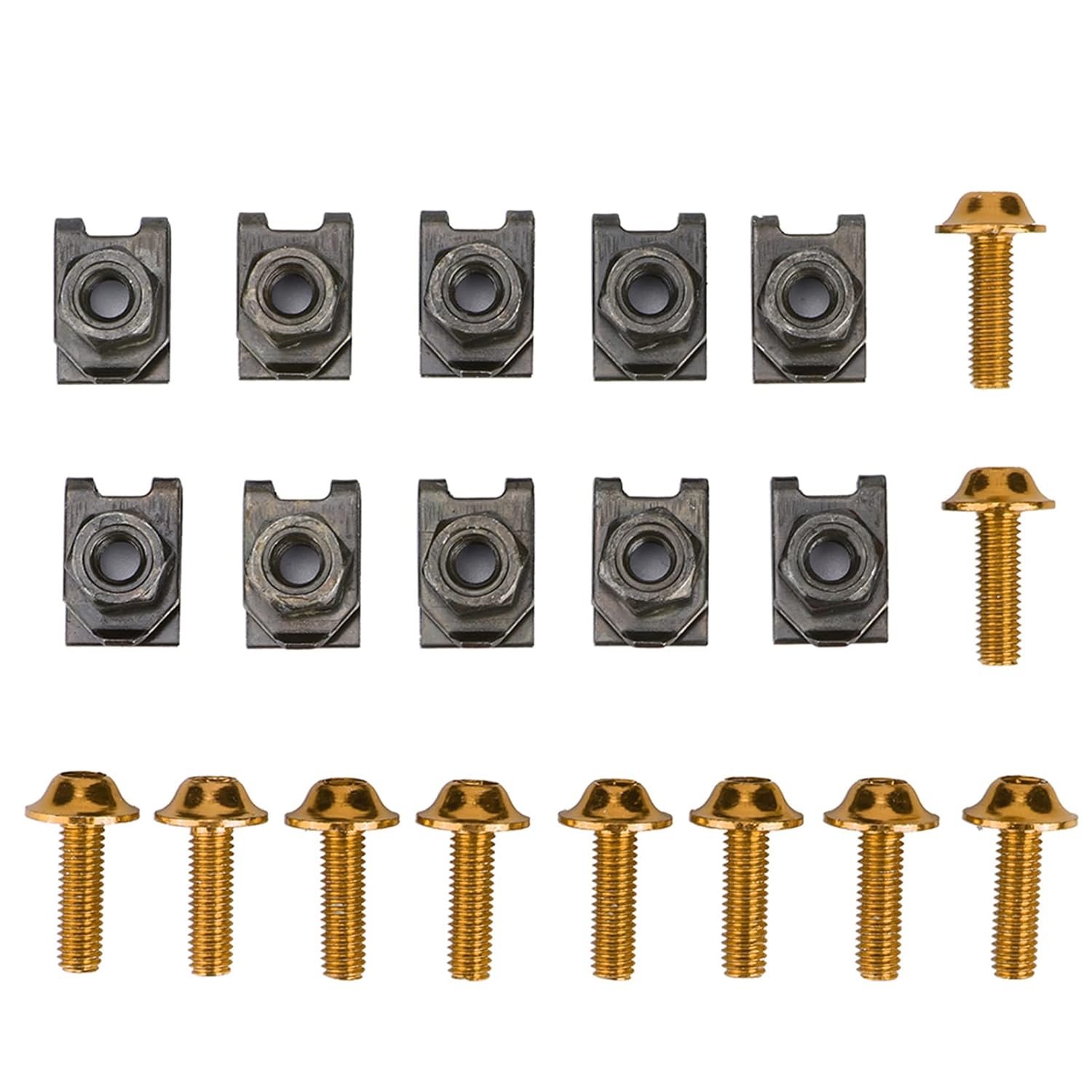 M5 Motorcycle Fairing Body Bolts & Clips, Spire Speed Fastener Clips Screw Spring Nuts, 10PCS(Gold)
M5 Motorcycle Fairing Body Bolts & Clips, Spire Speed Fastener Clips Screw Spring Nuts, 10PCS(Gold)