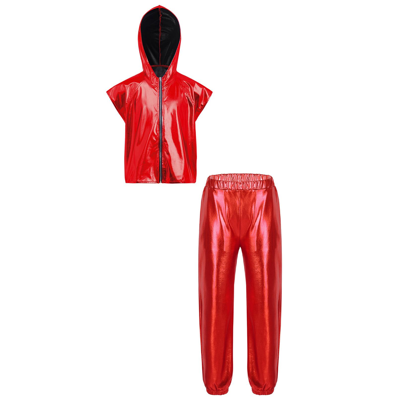 Girls Jazz Dance Outfit Sleeveless Zipper Metallic Hooded Vest Elastic Waist Shiny Pants 5-6 Years червоний
Girls Jazz Dance Outfit Sleeveless Zipper Metallic Hooded Vest Elastic Waist Shiny Pants 5-6 Years червоний