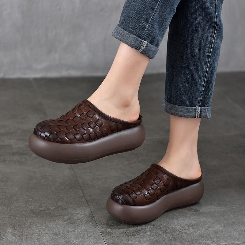 Johnature Genuine Leather Retro Woven Round Toe Women s Platform Slippers Lightweight Thick Soled Slip-on Shoes 40 чорний
Johnature Genuine Leather Retro Woven Round Toe Women s Platform Slippers Lightweight Thick Soled Slip-on Shoes 40 чорний